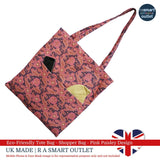 Tote Bag - Pink Paisley Design - Shopping Bag 100% Pure Cotton