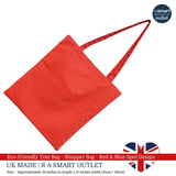 Tote Bag - Red & Blue Spot Design - Shopping Bag 100% Pure Cotton - British Made