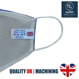 Woven Silk Face Mask - Blue White Red Stripe Design - 100% Pure Silk - British Made