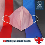 Woven Silk Face Mask - Grey Plain Colour Design - 100% Pure Silk - British Made